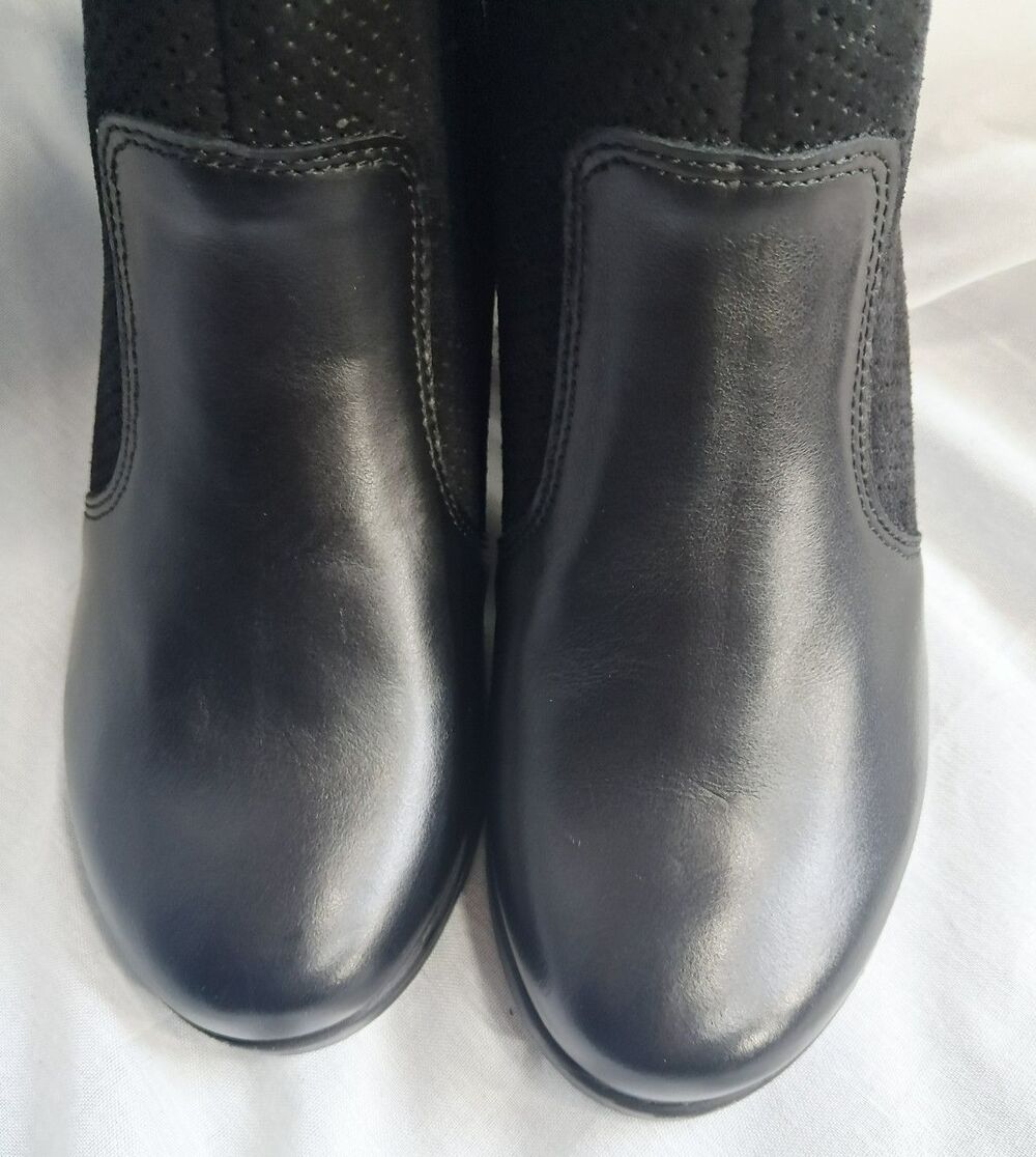 New Girotti Block Heel Booties 29433 Black Suede Leather Size 41 US 10 - Picture 5 of 11